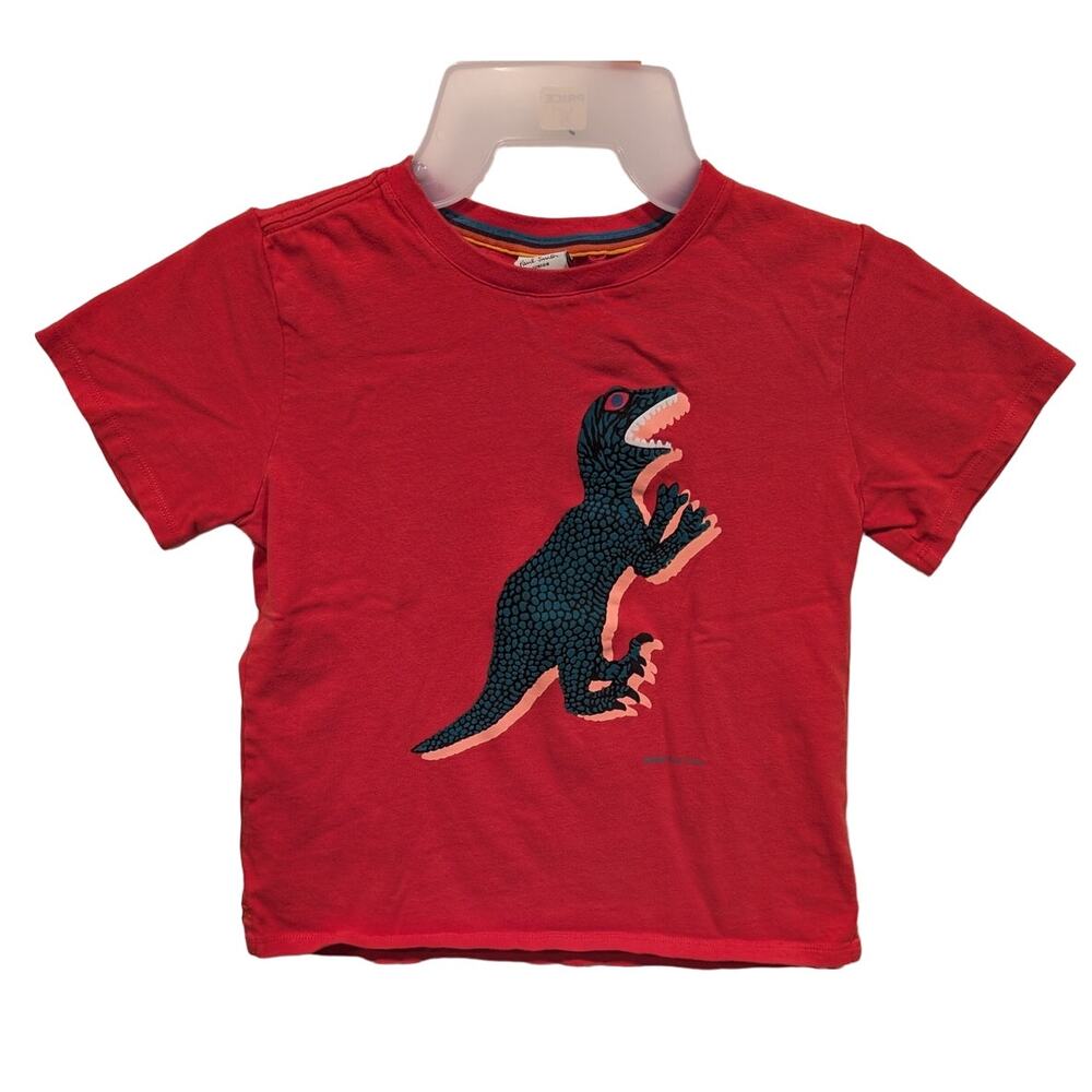 Paul Smith Junior T-Rex‎ Printed Short Sleeve Cotton T-Shirt 9 Yr Red Dinosaur